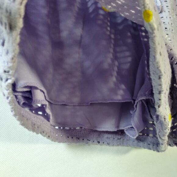 CRAVE FRAME JUNIORS' CROCHET EMBROIDERED SHORTS IN PASTEL LILAC COMBO SIZE L - Picture 5 of 7